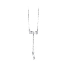 Load image into Gallery viewer, 925 Sterling Silver Sweet and Cute Ribbon Tassel Pendant with Necklace