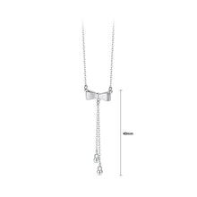 Load image into Gallery viewer, 925 Sterling Silver Sweet and Cute Ribbon Tassel Pendant with Necklace