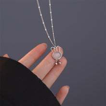Load image into Gallery viewer, 925 Sterling Silver Fashion Simple Rabbit Imitation Cats Eye Pendant with Necklace
