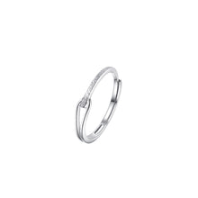 Load image into Gallery viewer, 925 Sterling Silver Fashion Simple Geometric Adjustable Ring with Cubic Zirconia