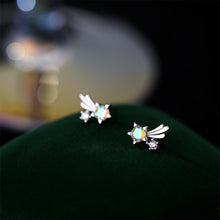 Load image into Gallery viewer, 925 Sterling Silver Fashion Simple Star Stud Earrings with Colored Cubic Zirconia