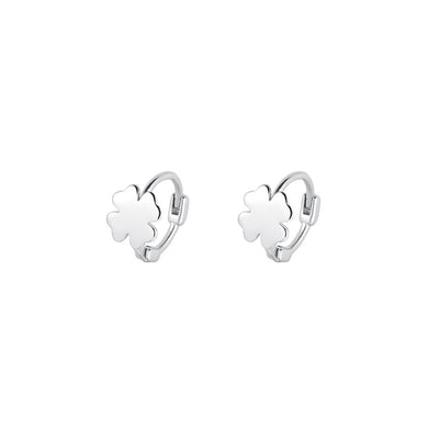 925 Sterling Silver Simple Fashion Four-leafed Clover Geometric Earrings