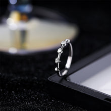 Load image into Gallery viewer, 925 Sterling Silver Simple Sweet Heart Shape Adjustable Ring with Cubic Zirconia