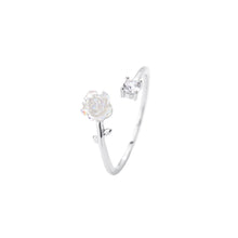 Load image into Gallery viewer, 925 Sterling Silver Fashion Temperament Rose Adjustable Open Ring with Cubic Zirconia
