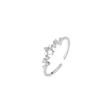 Load image into Gallery viewer, 925 Sterling Silver Fashion Simple Star Adjustable Open Ring with Cubic Zirconia