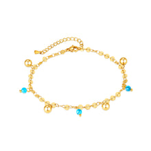 Load image into Gallery viewer, Simple and Fashion Plated Gold 316L Stainless Steel Ball Bead Geometric Anklet