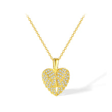 Load image into Gallery viewer, Simple Brilliant Plated Gold Heart-shaped Wings Pendant with Cubic Zirconia and 316L Stainless Steel Necklace