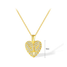 Load image into Gallery viewer, Simple Brilliant Plated Gold Heart-shaped Wings Pendant with Cubic Zirconia and 316L Stainless Steel Necklace