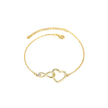 Load image into Gallery viewer, Fashion Simple Plated Gold Infinity Symbol Heart Bracelet with Cubic Zirconia