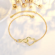 Load image into Gallery viewer, Fashion Simple Plated Gold Infinity Symbol Heart Bracelet with Cubic Zirconia