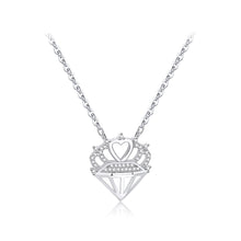 Load image into Gallery viewer, Fashion and Simple Hollow Crown Pendant with Cubic Zirconia and Necklace