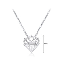 Load image into Gallery viewer, Fashion and Simple Hollow Crown Pendant with Cubic Zirconia and Necklace