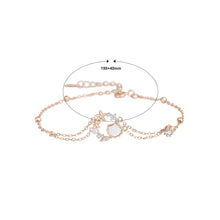 Load image into Gallery viewer, Fashion and Simple Plated Rose Gold Shell Starfish Double Layer Bracelet with Cubic Zirconia