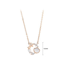 Load image into Gallery viewer, Fashion and Simple Plated Rose Gold Shell Starfish Pendant with Cubic Zirconia and Necklace