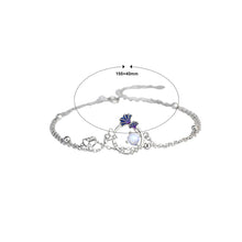 Load image into Gallery viewer, 925 Sterling Silver Fashion Simple Enamel Ginkgo Leaf Butterfly Moonstone Bracelet with Cubic Zirconia