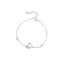 Load image into Gallery viewer, 925 Sterling Silver Simple Sweet Butterfly Imitation Pearl Bracelet with Cubic Zirconia