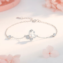 Load image into Gallery viewer, 925 Sterling Silver Simple Sweet Butterfly Imitation Pearl Bracelet with Cubic Zirconia