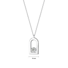 Load image into Gallery viewer, 925 Sterling Silver Fashion and Simple Arch Pendant with Cubic Zirconia and Necklace