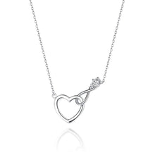 Load image into Gallery viewer, 925 Sterling Silver Fashion and Simple Infinity Heart-shaped Pendant with Cubic Zirconia and Necklace