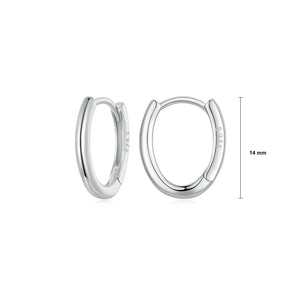 925 Sterling Silver Simple and Classic Fashion Oval Earrings