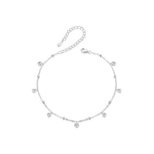 Load image into Gallery viewer, 925 Sterling Silver Simple Fashion Geometric Anklet with Cubic Zirconia