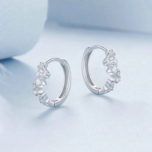 925 Sterling Silver Fashion and Bright Starry Earrings with Cubic Zirconia