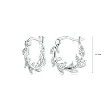 Load image into Gallery viewer, 925 Sterling Silver Fashion Simple Leaf Circle Earrings