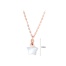 Load image into Gallery viewer, 925 Sterling Silver Plated Rose Gold Simple Cute Star Mother-of-pearl Pendant with Necklace