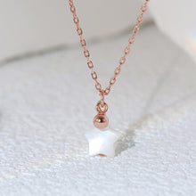 Load image into Gallery viewer, 925 Sterling Silver Plated Rose Gold Simple Cute Star Mother-of-pearl Pendant with Necklace
