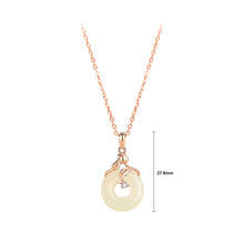 Load image into Gallery viewer, 925 Sterling Silver Plated Rose Gold Fashion and Elegant Lily Of The Valley Peace Buckle Pendant with Cubic Zirconia and Necklace