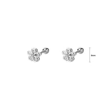 Load image into Gallery viewer, 925 Sterling Silver Simple Cute Flower Stud Earrings with Cubic Zirconia