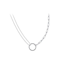 Load image into Gallery viewer, 925 Sterling Silver Simple and Fashion Geometric Circle Pendant with Necklace