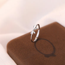 Load image into Gallery viewer, 925 Sterling Silver Simple Sweet Ribbon Mother-of-pearl Adjustable Ring