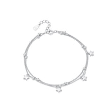 Load image into Gallery viewer, 925 Sterling Silver Fashion Simple Star Double Layer Bracelet