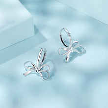Load image into Gallery viewer, 925 Sterling Silver Simple Sweet Ribbon Earrings