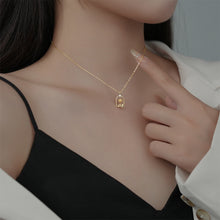 Load image into Gallery viewer, 925 Sterling Silver Plated Gold Simple Temperament Rose Pendant with Cubic Zirconia and Necklace