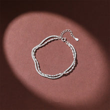 Load image into Gallery viewer, 925 Sterling Silver Simple and Fashion Double Layer Geometric Bracelet
