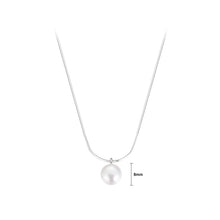 Load image into Gallery viewer, 925 Sterling Silver Simple and Elegant Geometric Imitation Pearl Pendant with Necklace