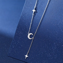Load image into Gallery viewer, 925 Sterling Silver Fashion Simple Moon Tassel Star Pendant with Necklace