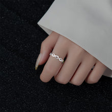 Load image into Gallery viewer, 925 Sterling Silver Fashion Simple Infinity Sign Chain Adjustable Open Ring with Cubic Zirconia