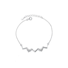Load image into Gallery viewer, 925 Sterling Silver Fashion Simple Wave Bracelet with Cubic Zirconia