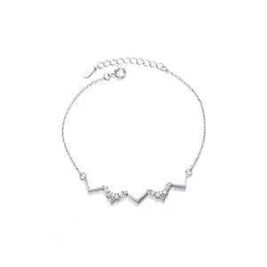 925 Sterling Silver Fashion Simple Wave Bracelet with Cubic Zirconia