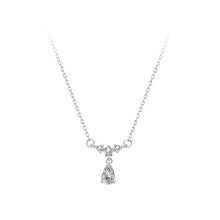 Load image into Gallery viewer, 925 Sterling Silver Fashion and Simple Water Drop-shaped Pendant with Cubic Zirconia and Necklace