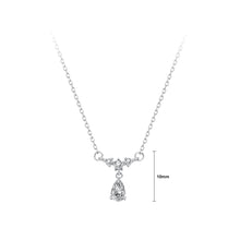 Load image into Gallery viewer, 925 Sterling Silver Fashion and Simple Water Drop-shaped Pendant with Cubic Zirconia and Necklace
