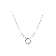 Load image into Gallery viewer, 925 Sterling Silver Fashion Simple Geometric Rhombus Pendant with Cubic Zirconia and Necklace