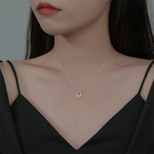 Load image into Gallery viewer, 925 Sterling Silver Fashion Simple Geometric Rhombus Pendant with Cubic Zirconia and Necklace