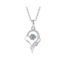 Load image into Gallery viewer, 925 Sterling Silver Fashion and Elegant MOM Heart Water Drop Pendant with Cubic Zirconia and Necklace