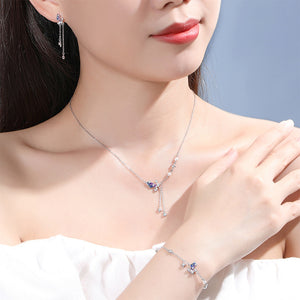 925 Sterling Silver Fashion and Elegant Enamel Butterfly Star Bracelet with Cubic Zirconia