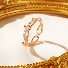Load image into Gallery viewer, 925 Sterling Silver Plated Rose Gold Simple Temperament Ginkgo Leaf Adjustable Open Ring