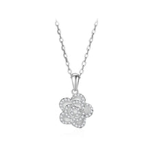 Load image into Gallery viewer, 925 Sterling Silver Fashion and Elegant Flower Pendant with Cubic Zirconia and Necklace